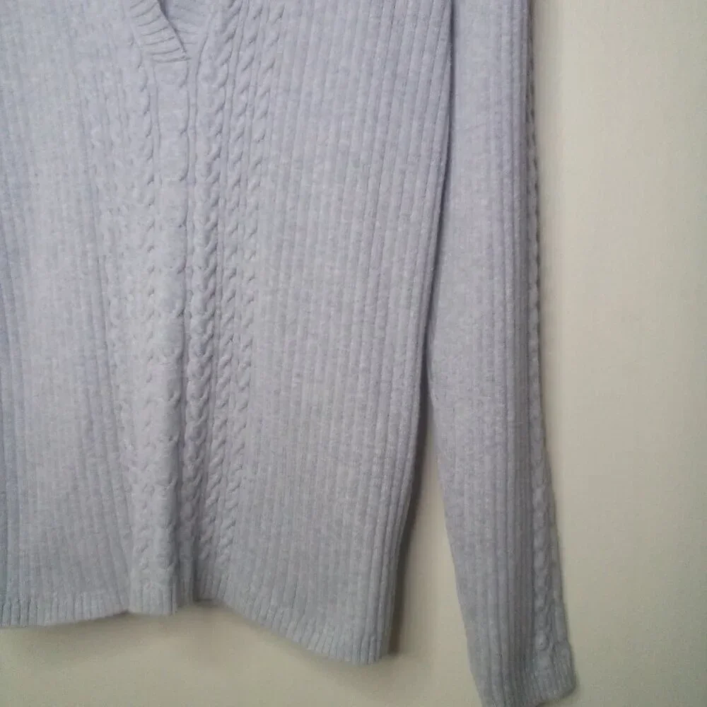 Old Navy Sweater Pullover XL Women Hood V-Neck Textured Gray